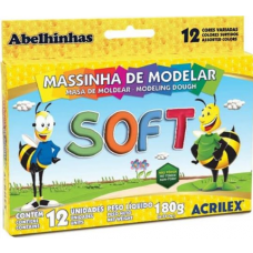 MASSA DE MODELAR SOFT C/12 CORES - ACRILEX 